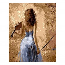 Digital Scenery Oil Painting By Number Kit Linen Canvas Paint - Violinist   391973901508